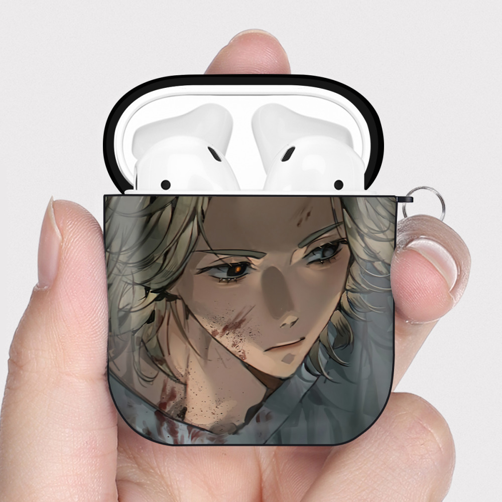 （画像用） 東京リベンジャーズ Tokyo Revengers AirPods 第2世代保護ケース ハードシェル ブラック 耐衝撃・防指紋・カラビナ付き