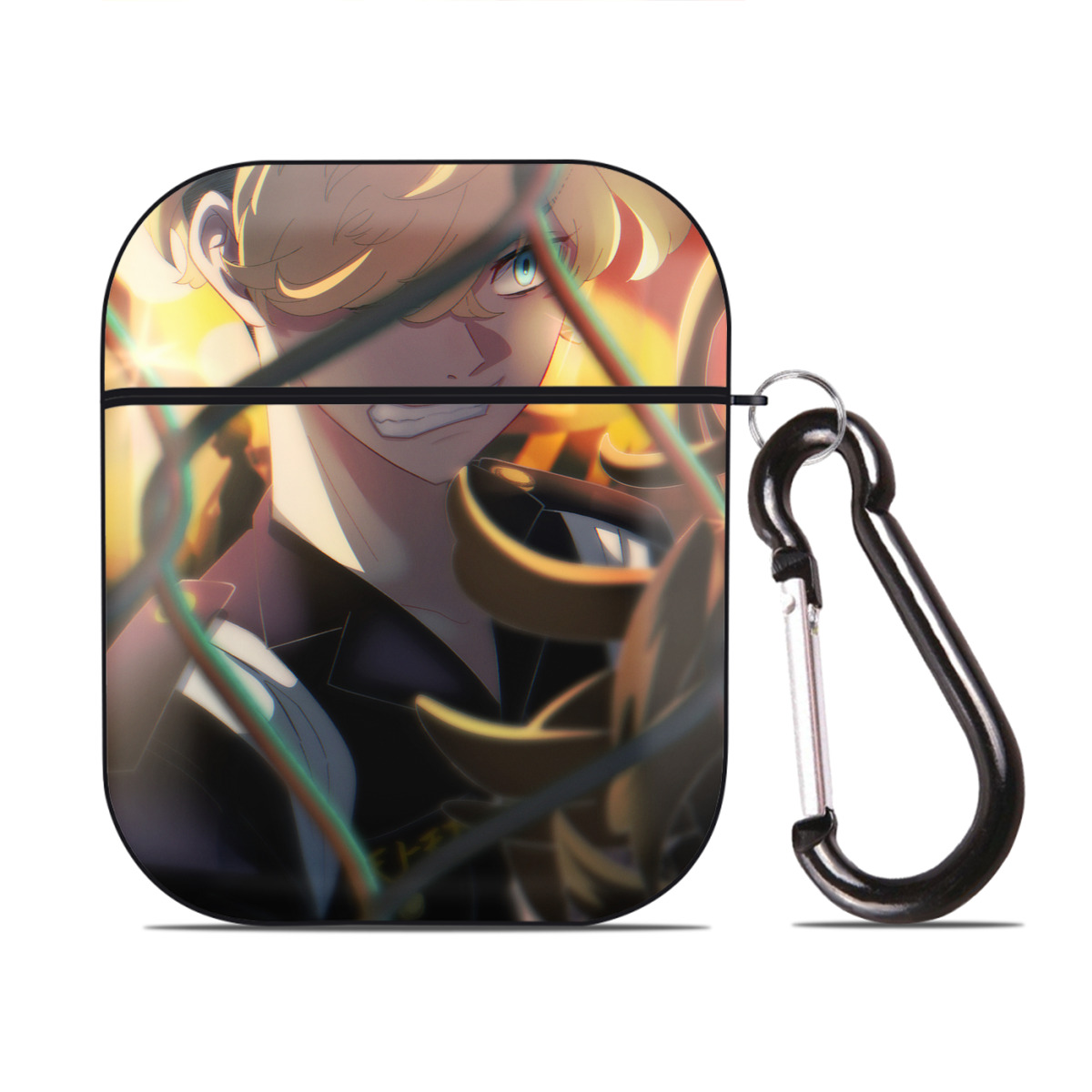 （画像用） 東京リベンジャーズ Tokyo Revengers AirPods 第2世代保護ケース ハードシェル ブラック 耐衝撃・防指紋・カラビナ付き