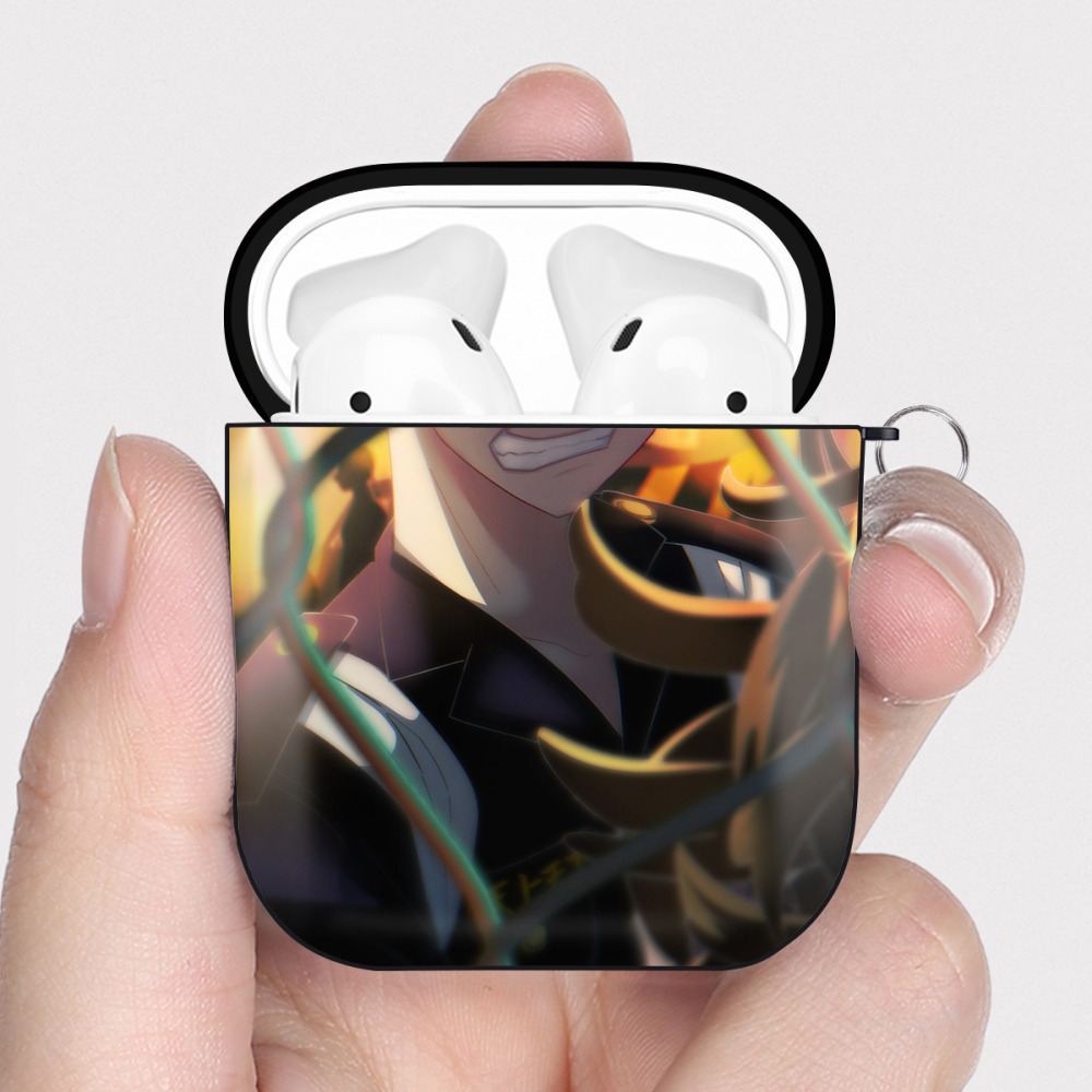 （画像用） 東京リベンジャーズ Tokyo Revengers AirPods 第2世代保護ケース ハードシェル ブラック 耐衝撃・防指紋・カラビナ付き
