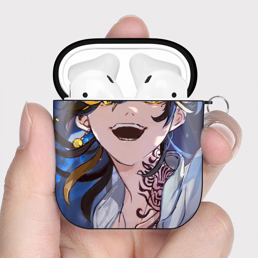 （画像用） 東京リベンジャーズ Tokyo Revengers AirPods 第2世代保護ケース ハードシェル ブラック 耐衝撃・防指紋・カラビナ付き