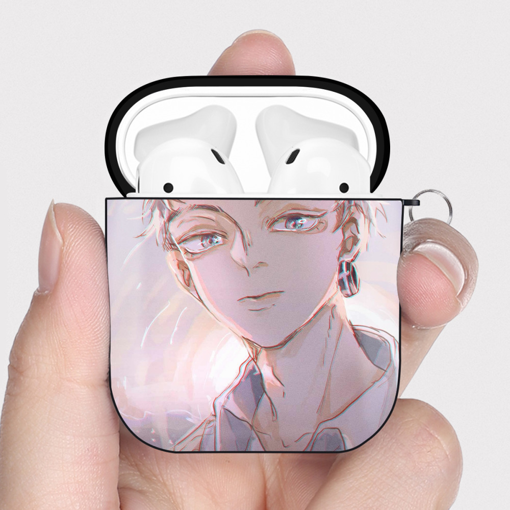 （画像用） 東京リベンジャーズ Tokyo Revengers AirPods 第2世代保護ケース ハードシェル ブラック 耐衝撃・防指紋・カラビナ付き
