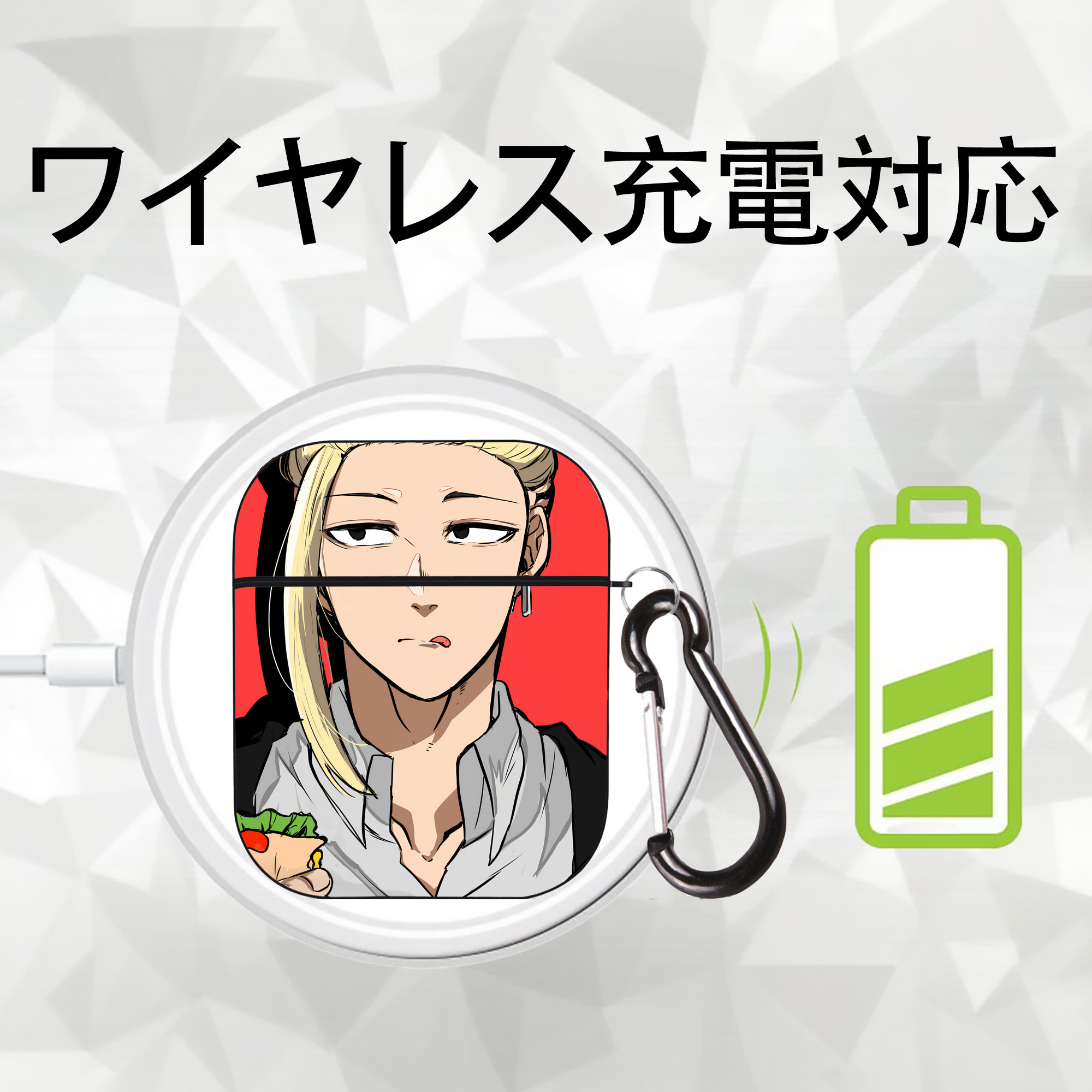東京リベンジャーズ Tokyo Revengers AirPods 第2世代保護ケース ハードシェル ブラック 耐衝撃・防指紋・カラビナ付き