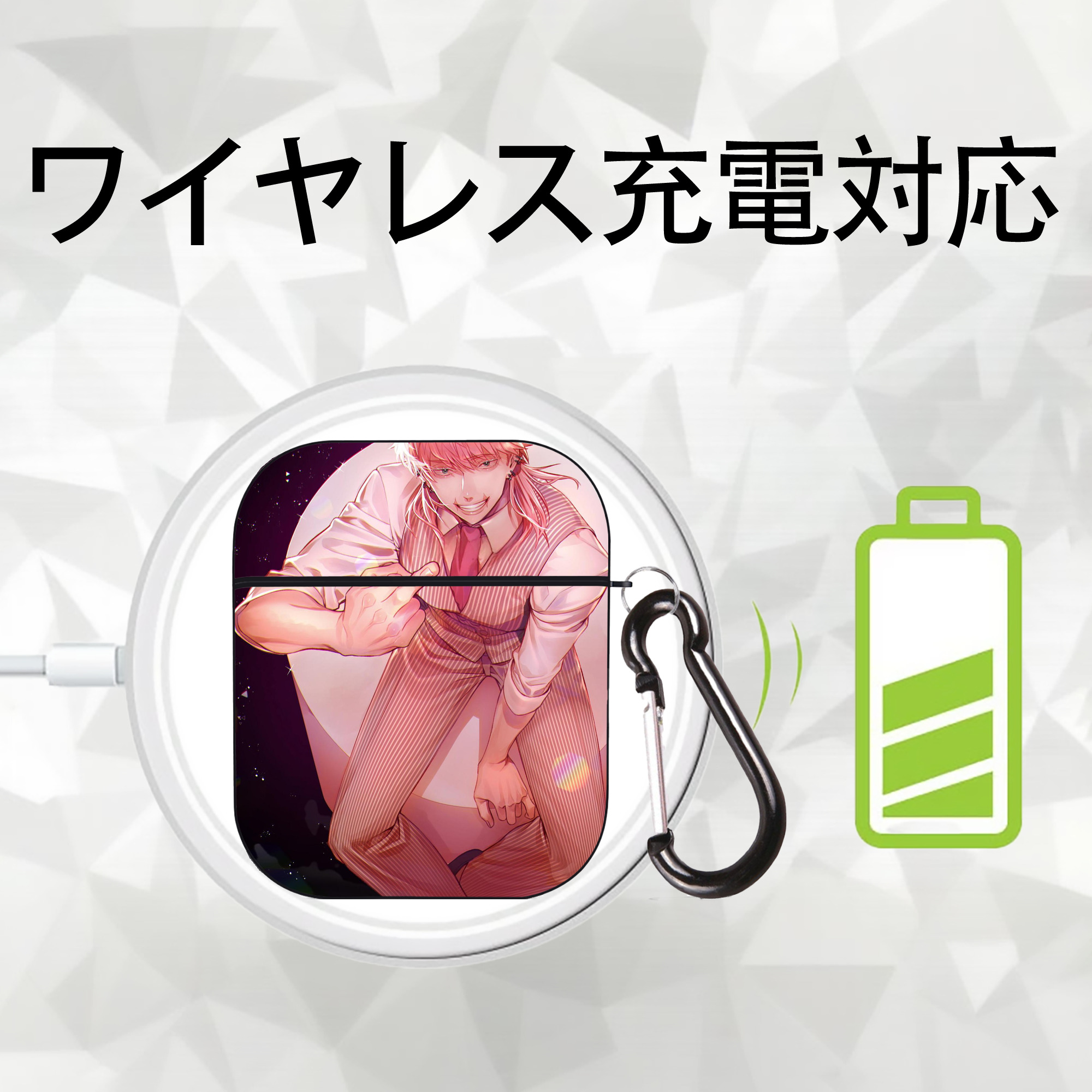 東京リベンジャーズ Tokyo Revengers AirPods 第2世代保護ケース ハードシェル ブラック 耐衝撃・防指紋・カラビナ付き