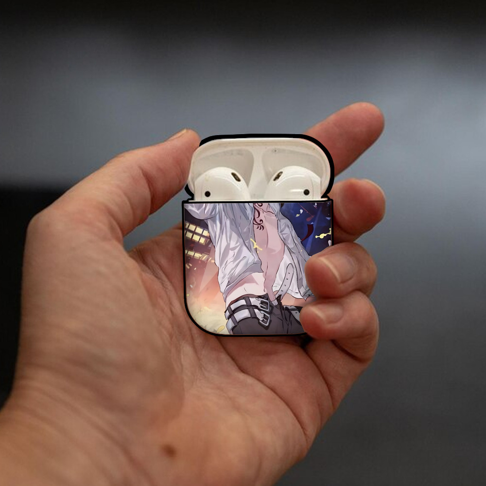 東京リベンジャーズ Tokyo Revengers AirPods 第2世代保護ケース ハードシェル ブラック 耐衝撃・防指紋・カラビナ付き