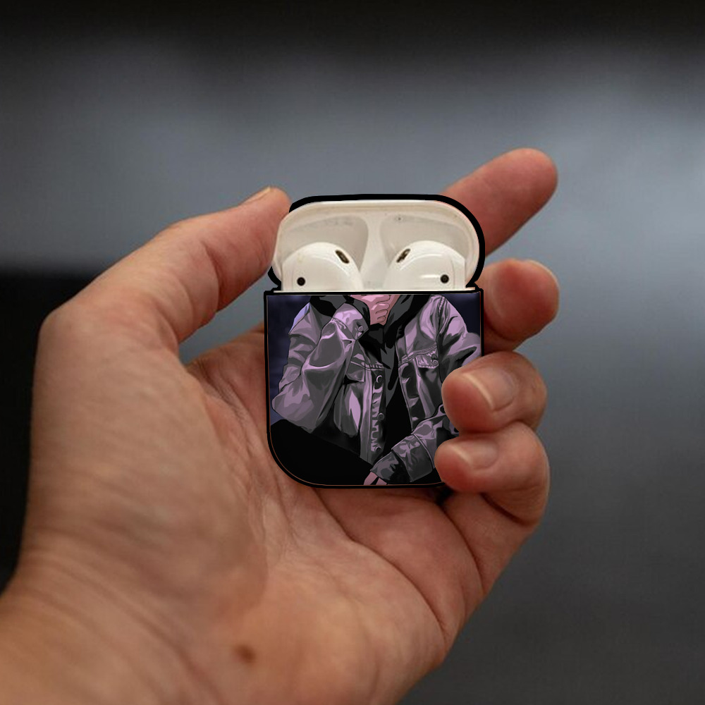 東京リベンジャーズ Tokyo Revengers AirPods 第2世代保護ケース ハードシェル ブラック 耐衝撃・防指紋・カラビナ付き