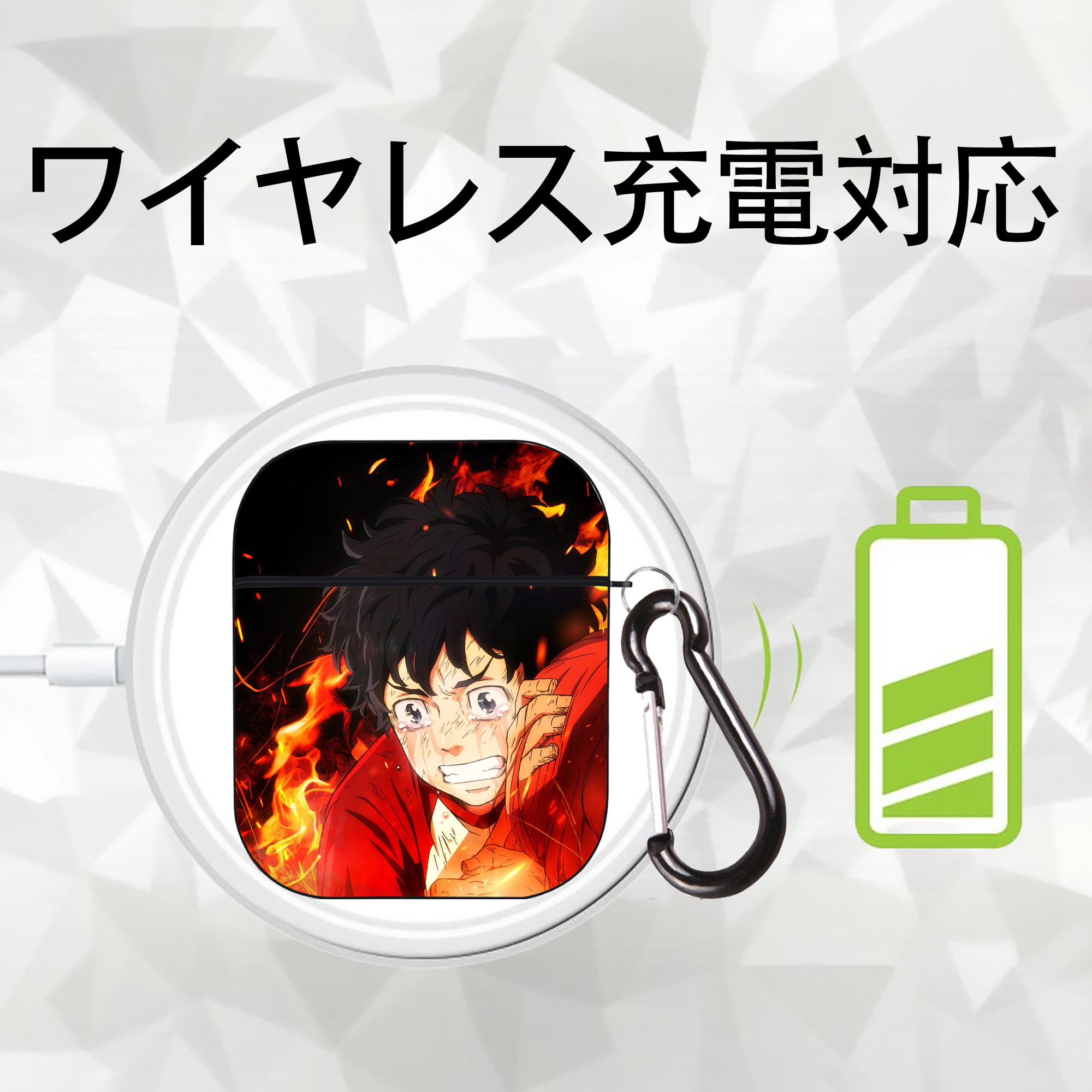 東京リベンジャーズ Tokyo Revengers AirPods 第2世代保護ケース ハードシェル ブラック 耐衝撃・防指紋・カラビナ付き