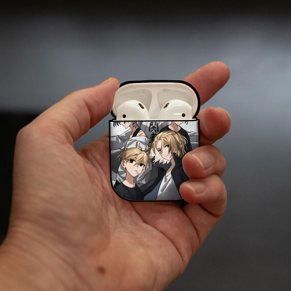 東京リベンジャーズ Tokyo Revengers AirPods 第2世代保護ケース ハードシェル ブラック 耐衝撃・防指紋・カラビナ付き