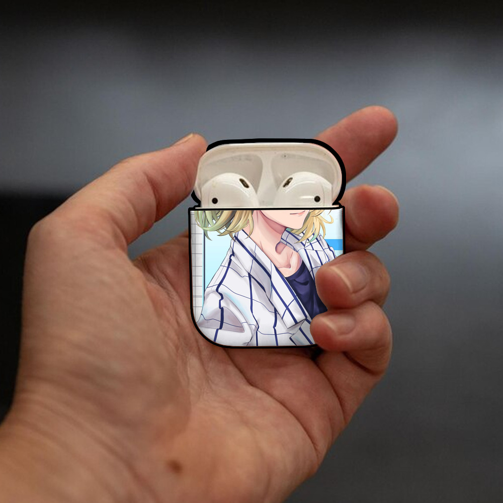 東京リベンジャーズ Tokyo Revengers AirPods 第2世代保護ケース ハードシェル ブラック 耐衝撃・防指紋・カラビナ付き