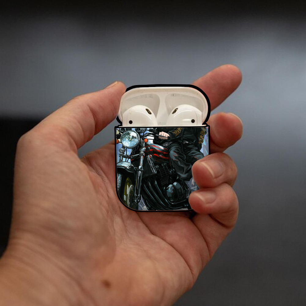 東京リベンジャーズ Tokyo Revengers AirPods 第2世代保護ケース ハードシェル ブラック 耐衝撃・防指紋・カラビナ付き