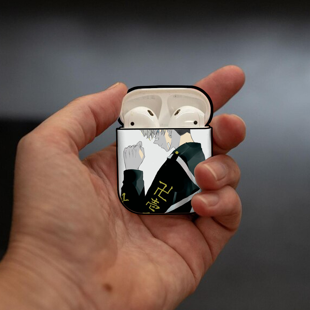 東京リベンジャーズ Tokyo Revengers AirPods 第2世代保護ケース ハードシェル ブラック 耐衝撃・防指紋・カラビナ付き