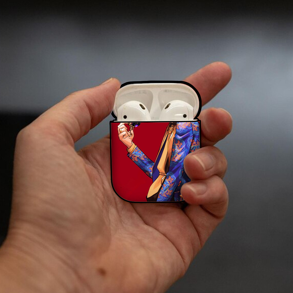 東京リベンジャーズ Tokyo Revengers AirPods 第2世代保護ケース ハードシェル ブラック 耐衝撃・防指紋・カラビナ付き