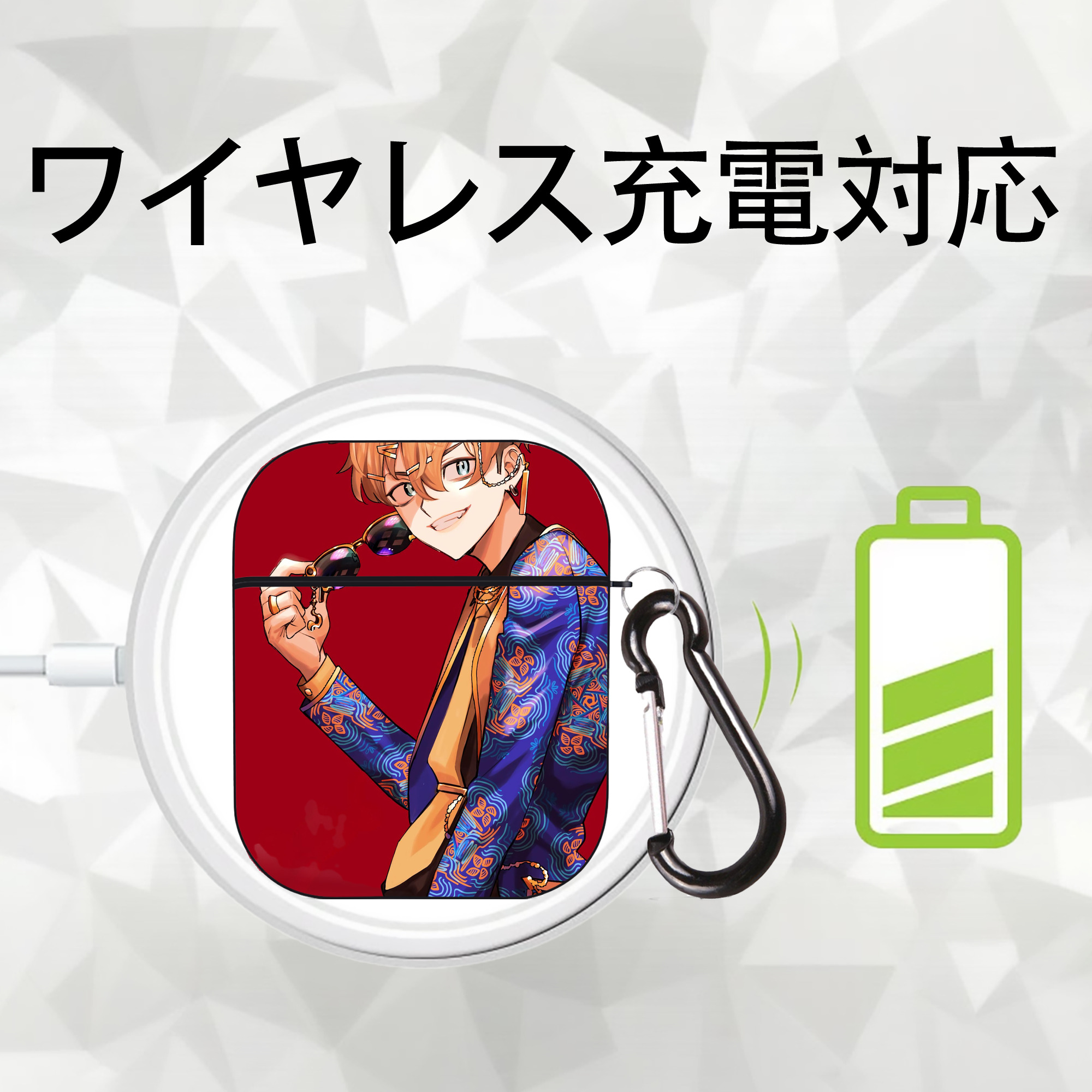 東京リベンジャーズ Tokyo Revengers AirPods 第2世代保護ケース ハードシェル ブラック 耐衝撃・防指紋・カラビナ付き