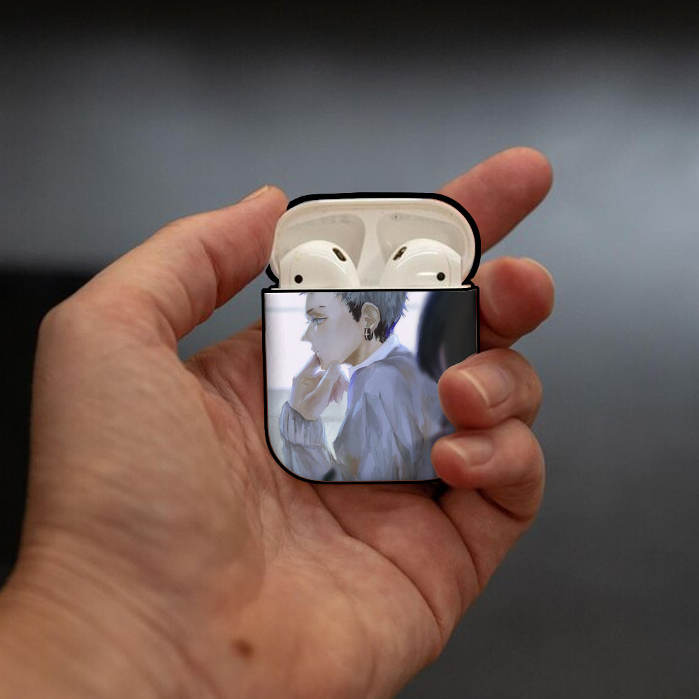 東京リベンジャーズ Tokyo Revengers AirPods 第2世代保護ケース ハードシェル ブラック 耐衝撃・防指紋・カラビナ付き