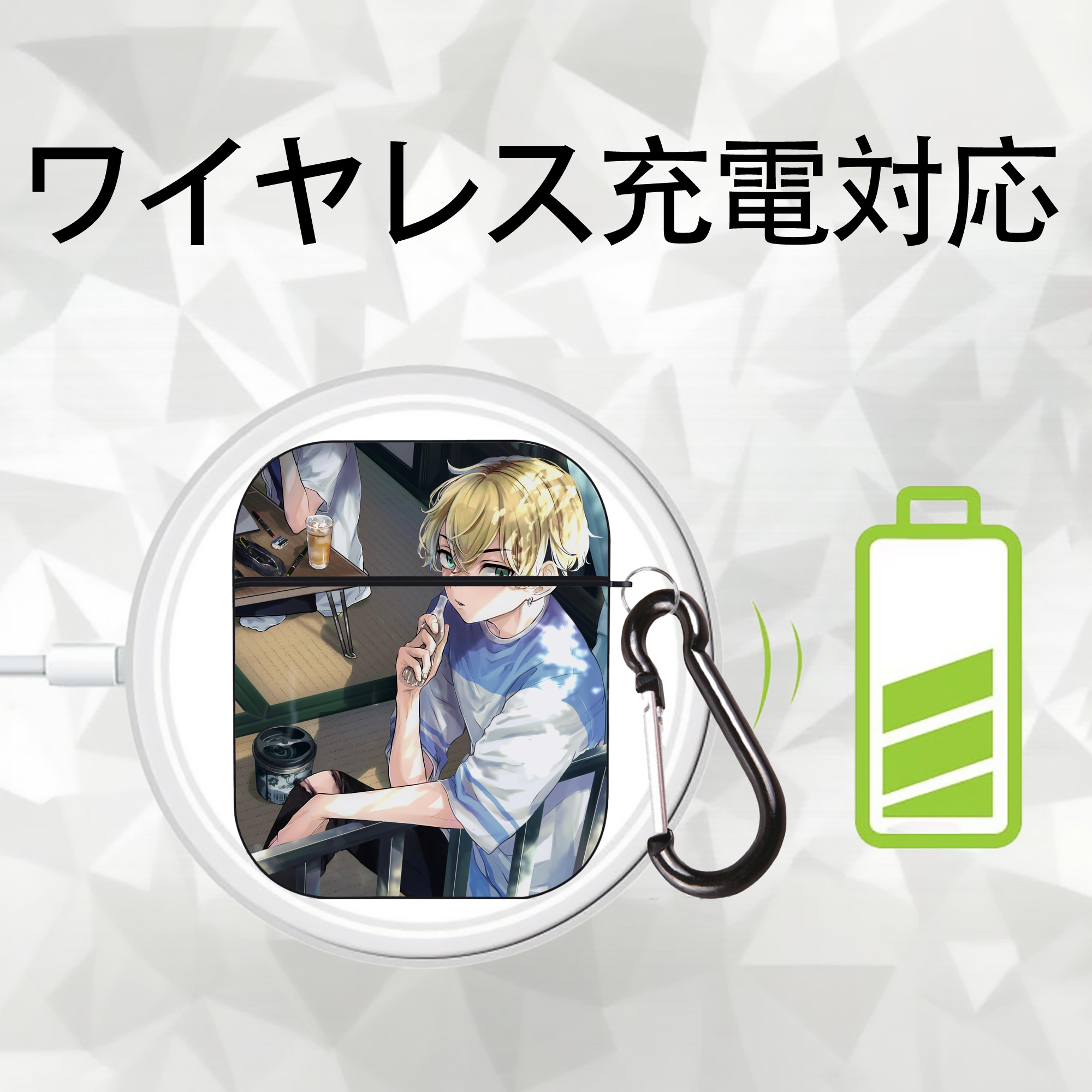 東京リベンジャーズ Tokyo Revengers AirPods 第2世代保護ケース ハードシェル ブラック 耐衝撃・防指紋・カラビナ付き