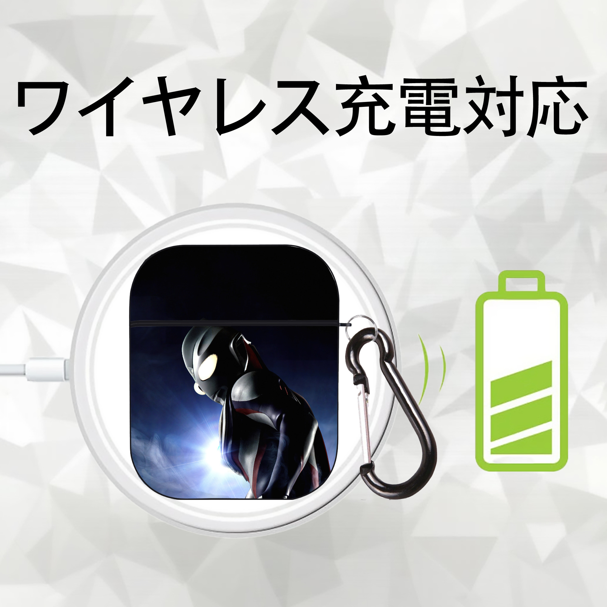 東京リベンジャーズ Tokyo Revengers AirPods 第2世代保護ケース ハードシェル ブラック 耐衝撃・防指紋・カラビナ付き