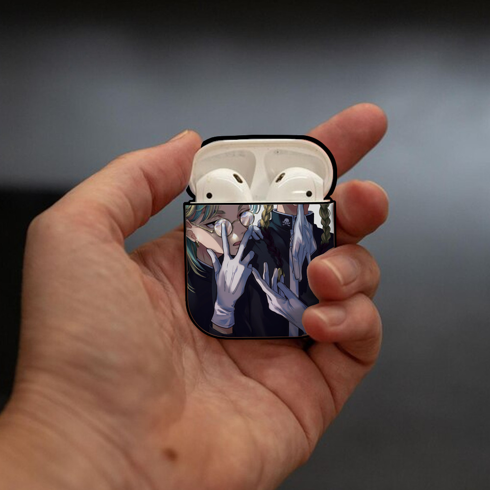東京リベンジャーズ Tokyo Revengers AirPods 第2世代保護ケース ハードシェル ブラック 耐衝撃・防指紋・カラビナ付き
