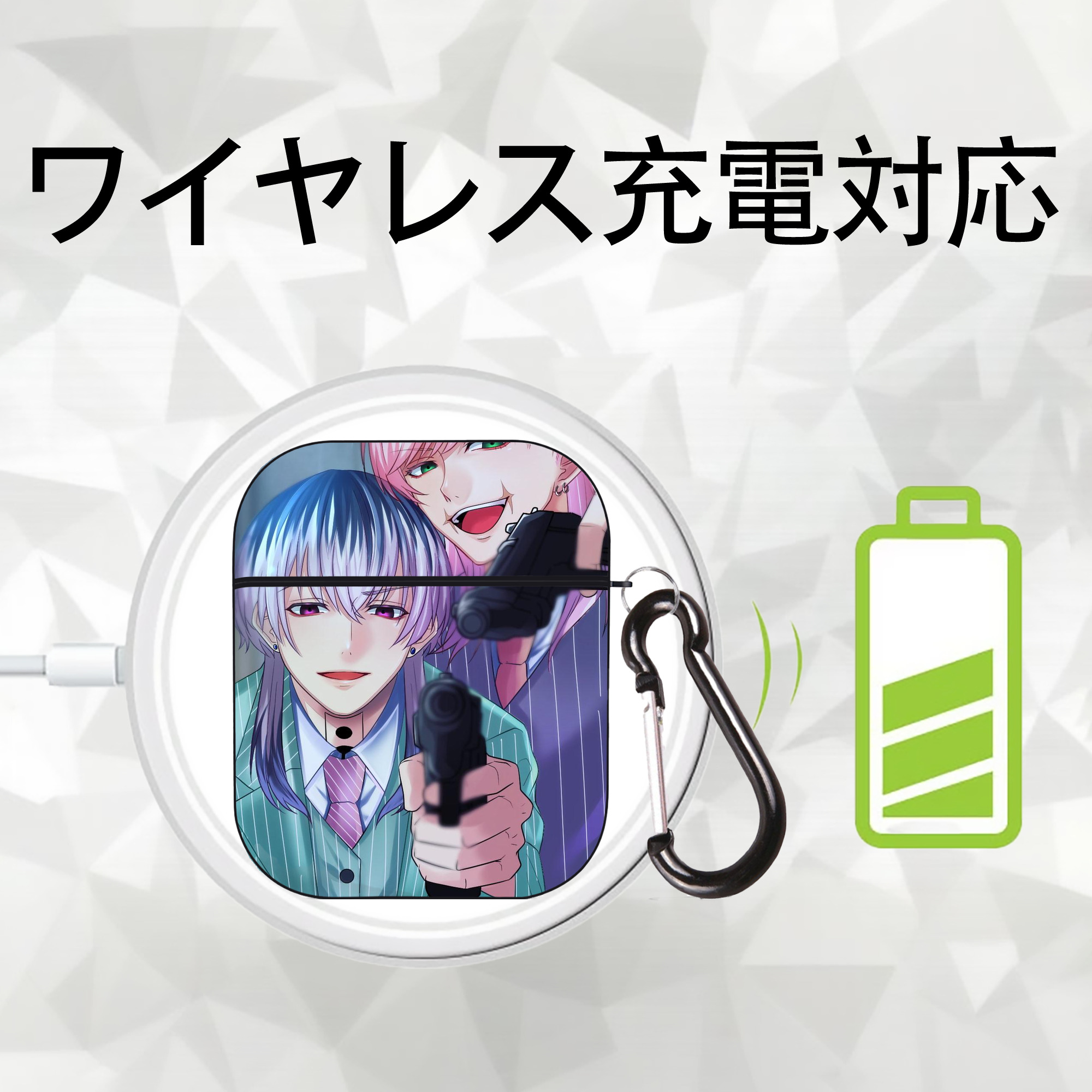 東京リベンジャーズ Tokyo Revengers AirPods 第2世代保護ケース ハードシェル ブラック 耐衝撃・防指紋・カラビナ付き