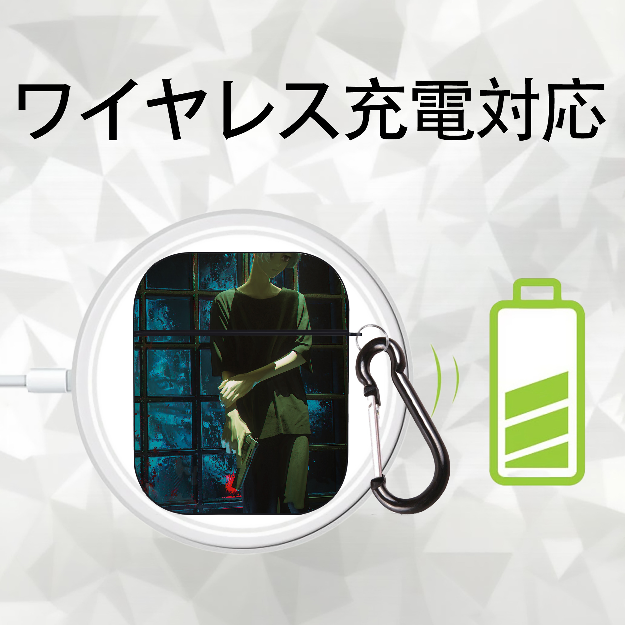 東京リベンジャーズ Tokyo Revengers AirPods 第2世代保護ケース ハードシェル ブラック 耐衝撃・防指紋・カラビナ付き