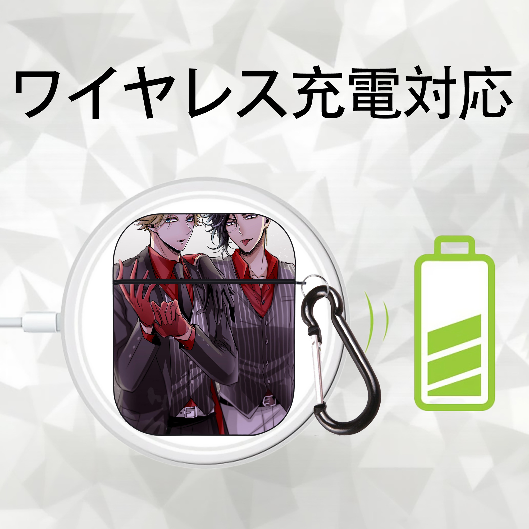 東京リベンジャーズ Tokyo Revengers AirPods 第2世代保護ケース ハードシェル ブラック 耐衝撃・防指紋・カラビナ付き