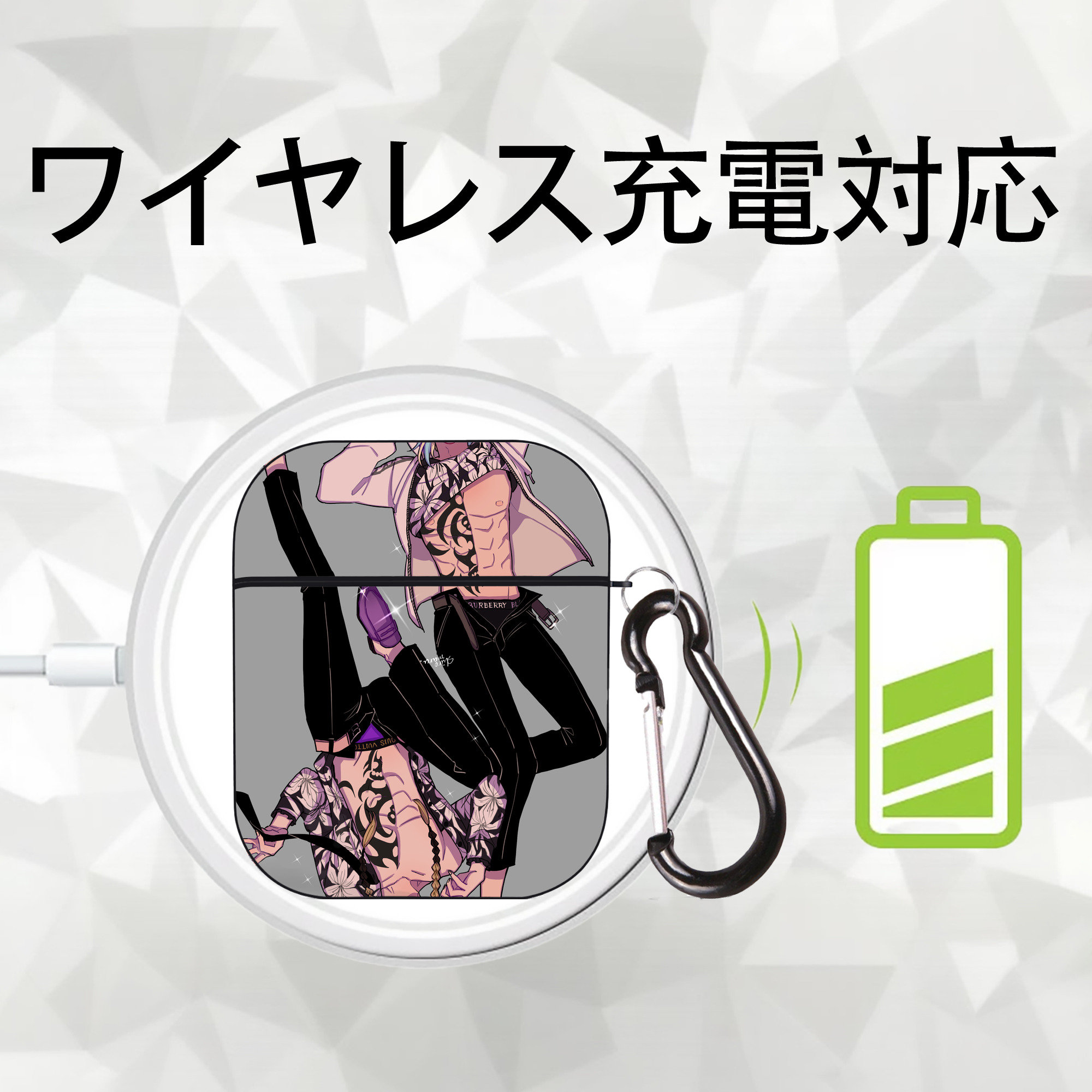 東京リベンジャーズ Tokyo Revengers AirPods 第2世代保護ケース ハードシェル ブラック 耐衝撃・防指紋・カラビナ付き