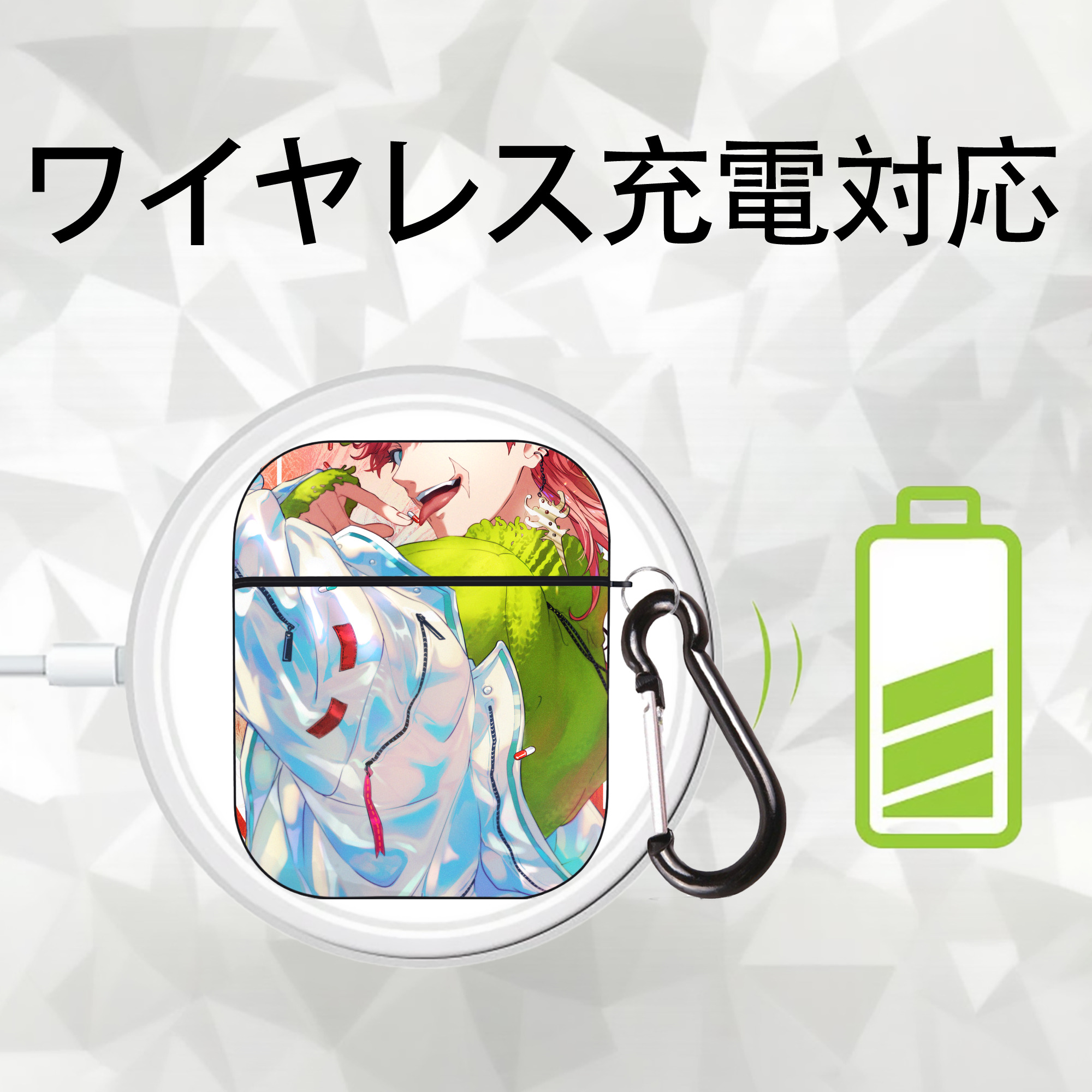 東京リベンジャーズ Tokyo Revengers AirPods 第2世代保護ケース ハードシェル ブラック 耐衝撃・防指紋・カラビナ付き