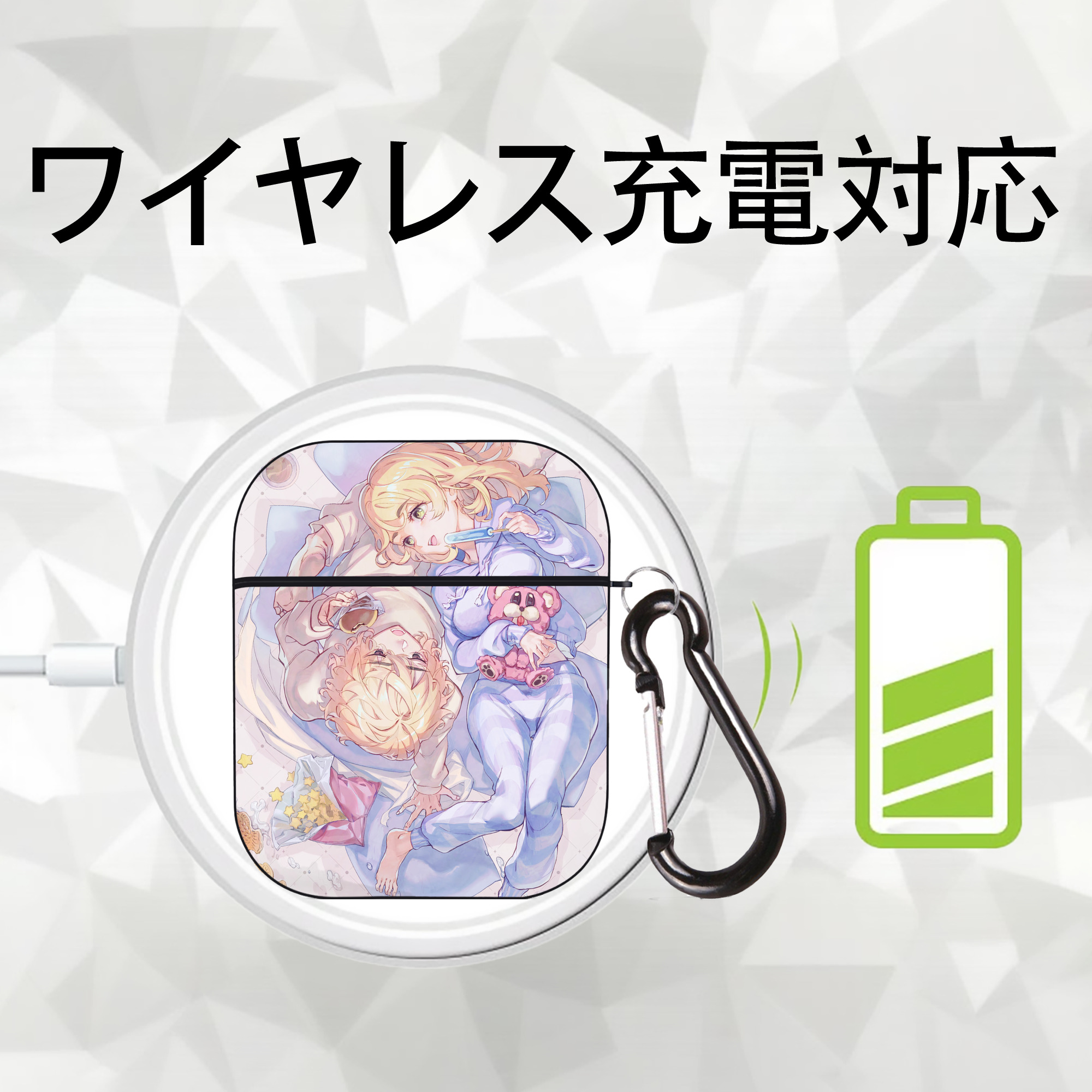 東京リベンジャーズ Tokyo Revengers AirPods 第2世代保護ケース ハードシェル ブラック 耐衝撃・防指紋・カラビナ付き