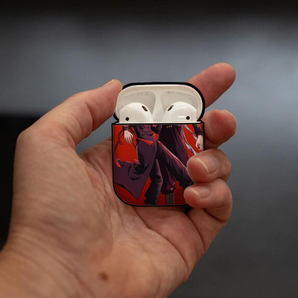 東京リベンジャーズ Tokyo Revengers AirPods 第2世代保護ケース ハードシェル ブラック 耐衝撃・防指紋・カラビナ付き