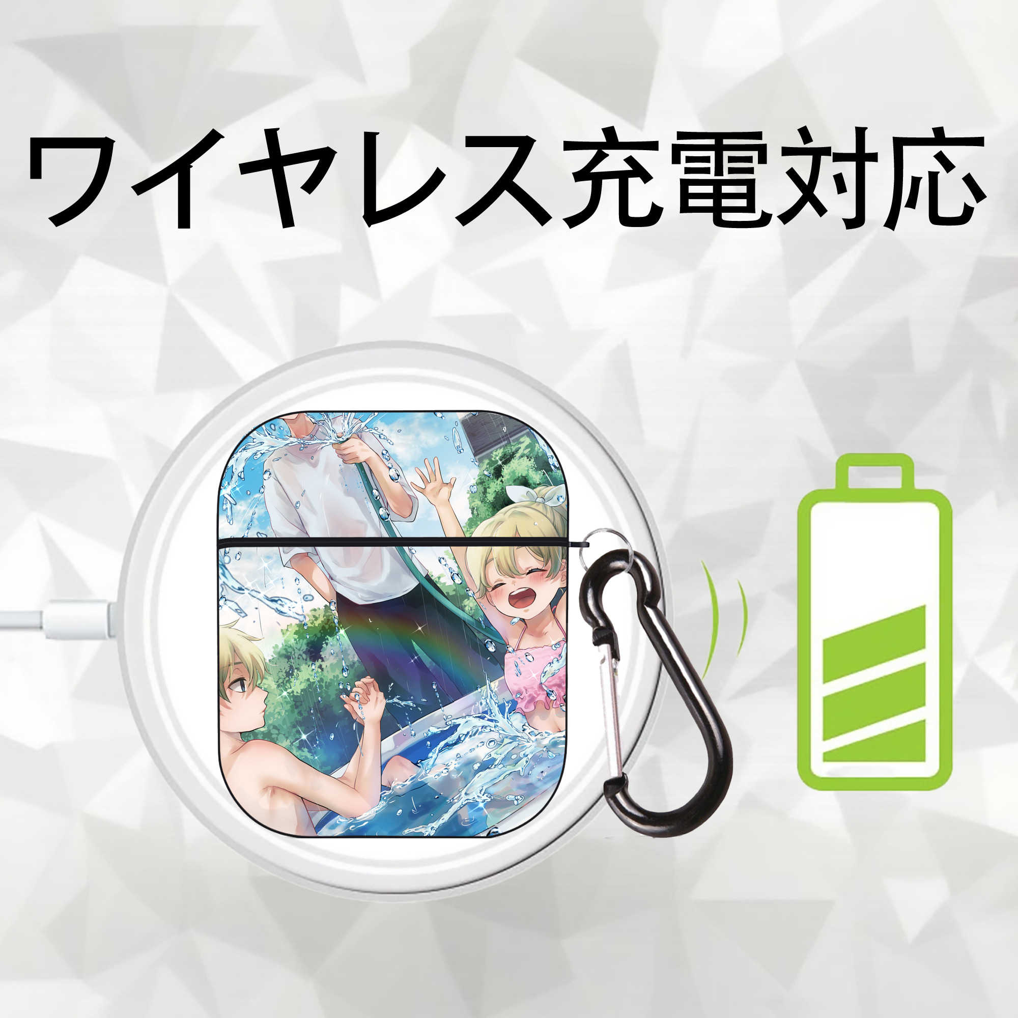 東京リベンジャーズ Tokyo Revengers AirPods 第2世代保護ケース ハードシェル ブラック 耐衝撃・防指紋・カラビナ付き