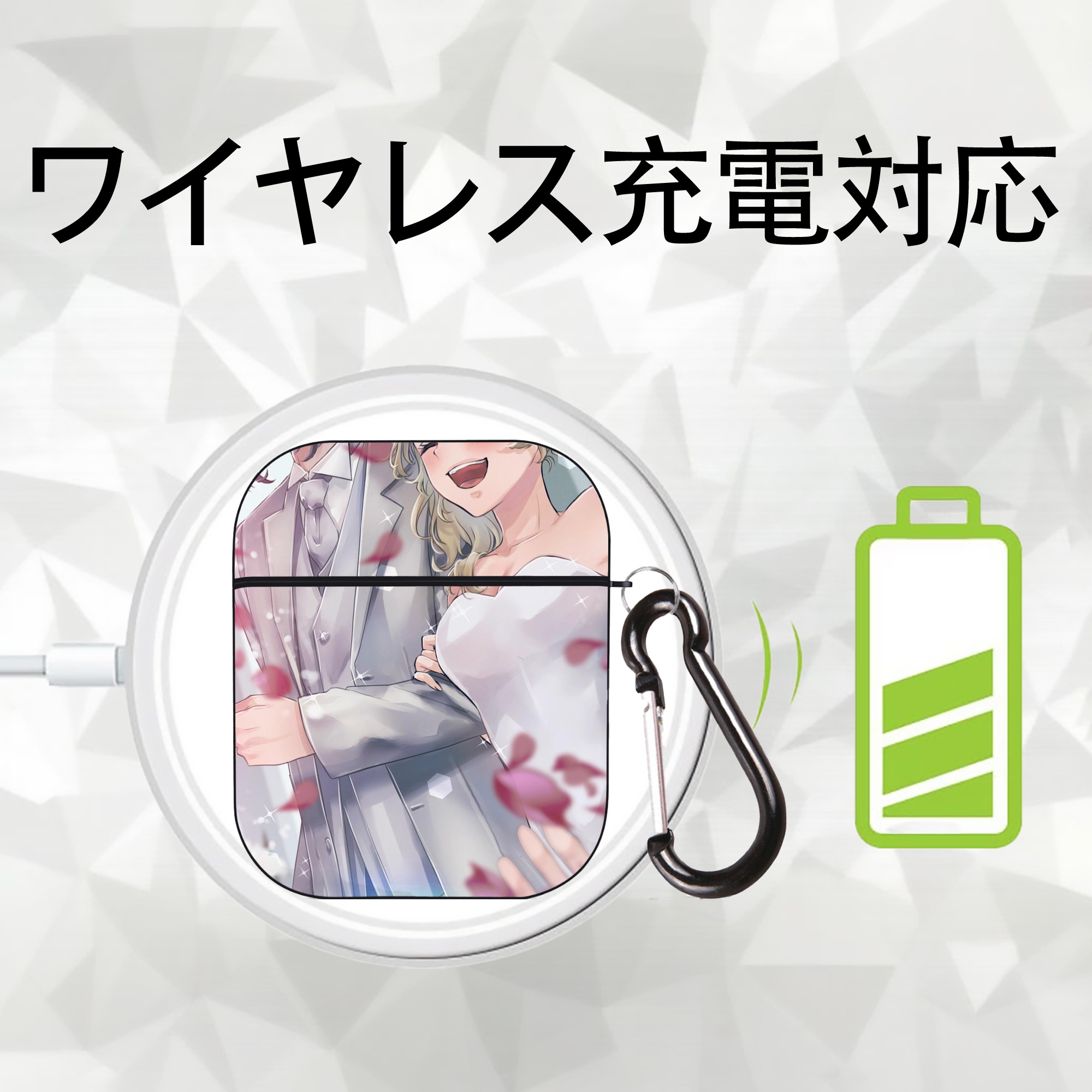 東京リベンジャーズ Tokyo Revengers AirPods 第2世代保護ケース ハードシェル ブラック 耐衝撃・防指紋・カラビナ付き