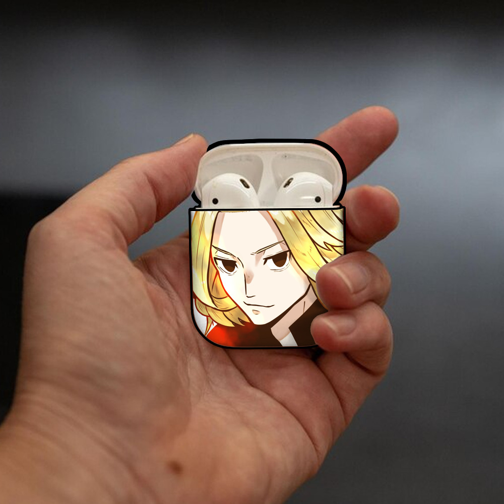 東京リベンジャーズ Tokyo Revengers AirPods 第2世代保護ケース ハードシェル ブラック 耐衝撃・防指紋・カラビナ付き
