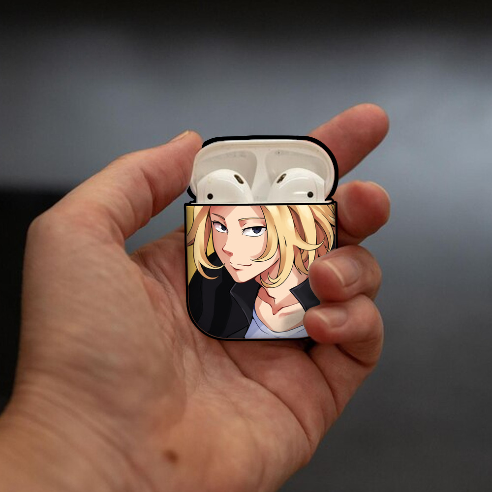 東京リベンジャーズ Tokyo Revengers AirPods 第2世代保護ケース ハードシェル ブラック 耐衝撃・防指紋・カラビナ付き