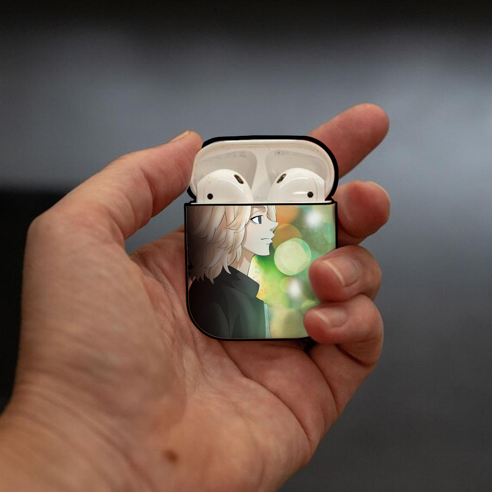 東京リベンジャーズ Tokyo Revengers AirPods 第2世代保護ケース ハードシェル ブラック 耐衝撃・防指紋・カラビナ付き