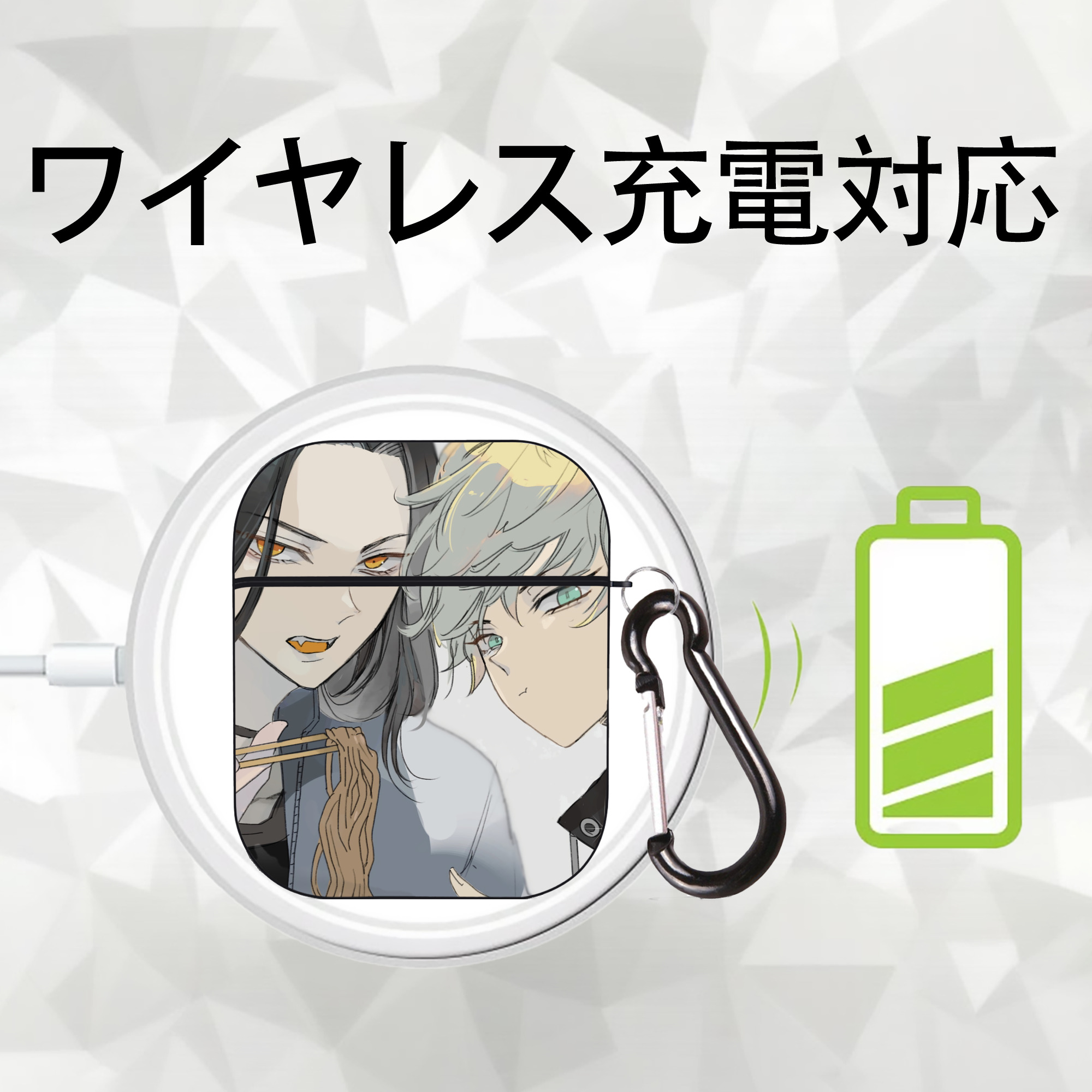 東京リベンジャーズ Tokyo Revengers AirPods 第2世代保護ケース ハードシェル ブラック 耐衝撃・防指紋・カラビナ付き