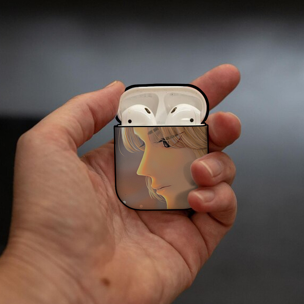 東京リベンジャーズ Tokyo Revengers AirPods 第2世代保護ケース ハードシェル ブラック 耐衝撃・防指紋・カラビナ付き