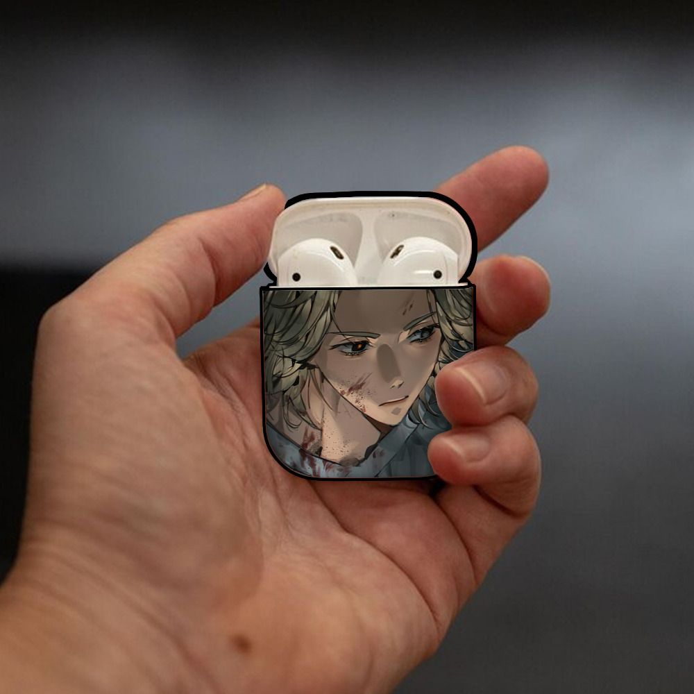 東京リベンジャーズ Tokyo Revengers AirPods 第2世代保護ケース ハードシェル ブラック 耐衝撃・防指紋・カラビナ付き