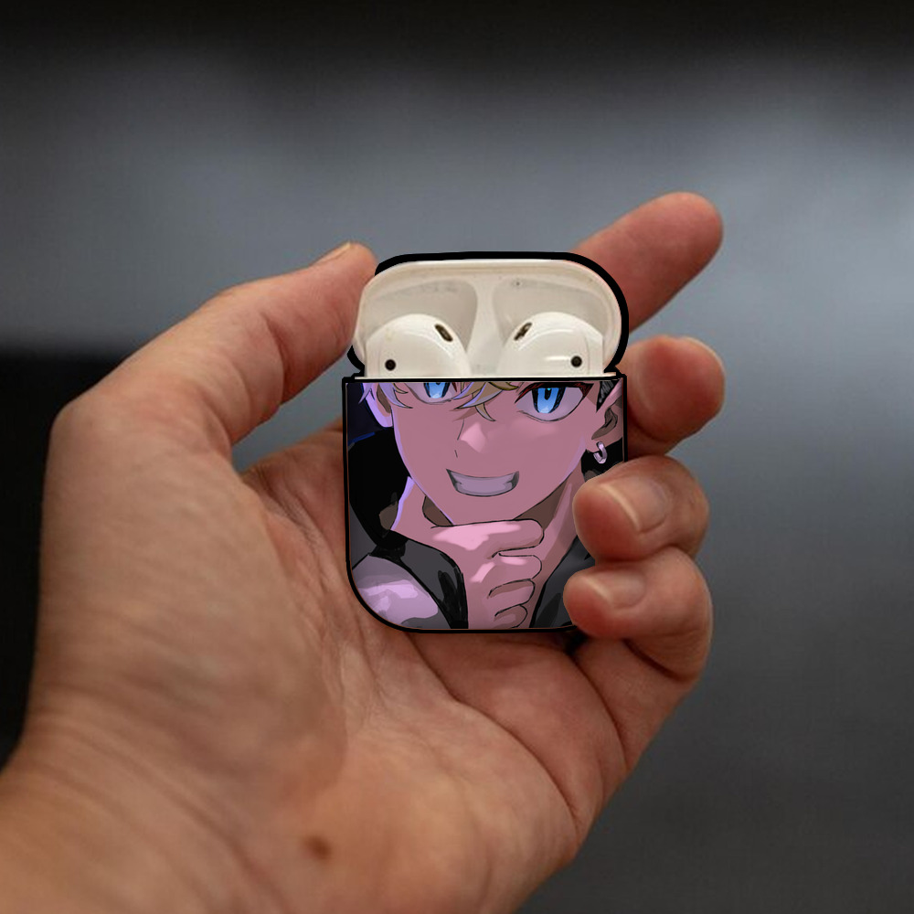 東京リベンジャーズ Tokyo Revengers AirPods 第2世代保護ケース ハードシェル ブラック 耐衝撃・防指紋・カラビナ付き