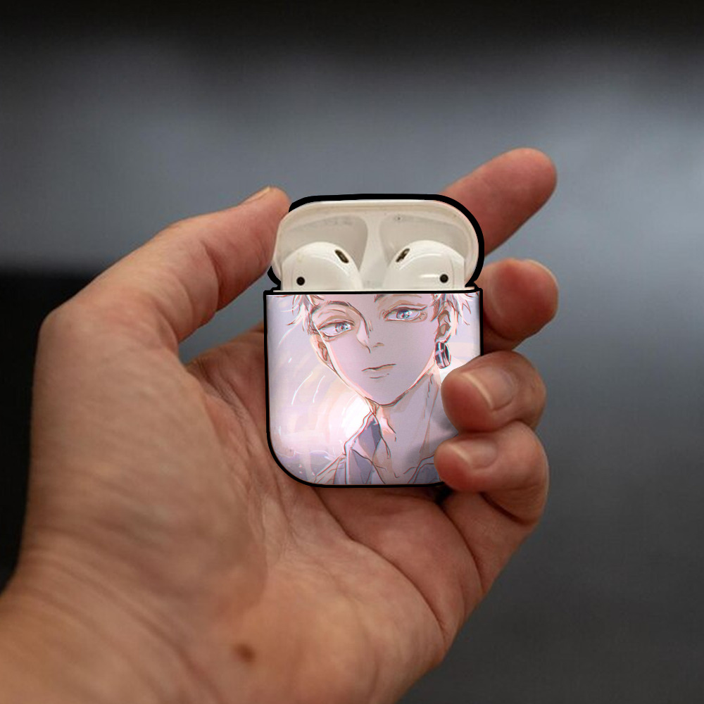 東京リベンジャーズ Tokyo Revengers AirPods 第2世代保護ケース ハードシェル ブラック 耐衝撃・防指紋・カラビナ付き