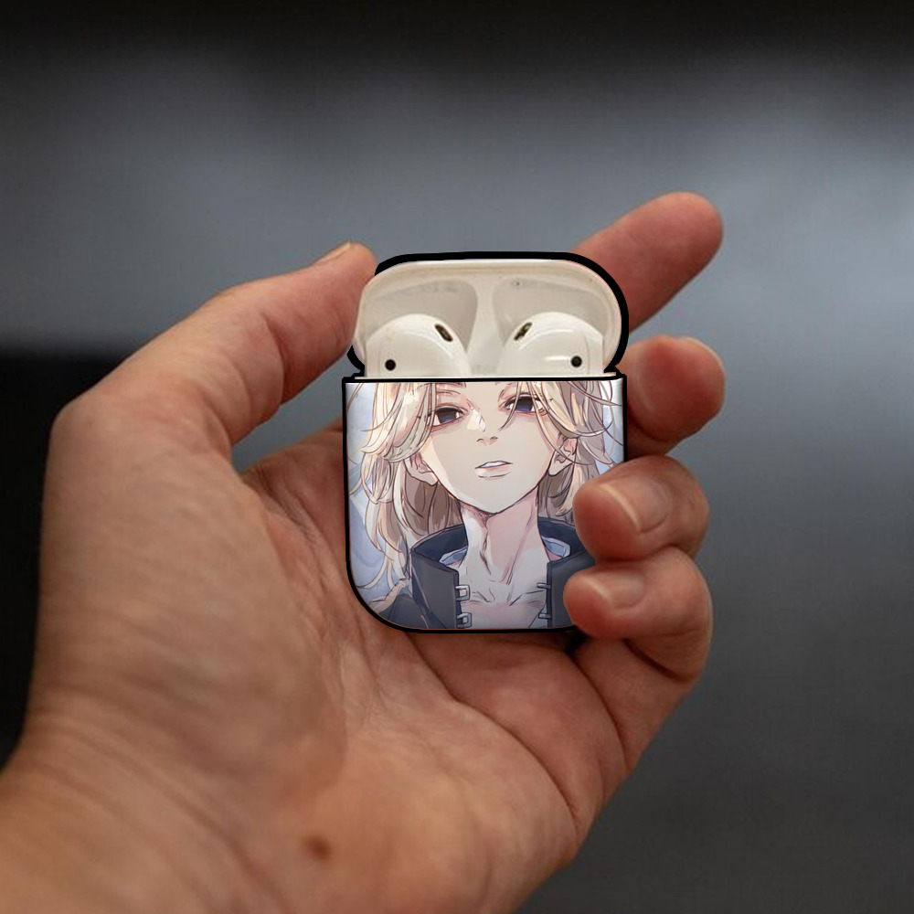 東京リベンジャーズ Tokyo Revengers AirPods 第2世代保護ケース ハードシェル ブラック 耐衝撃・防指紋・カラビナ付き